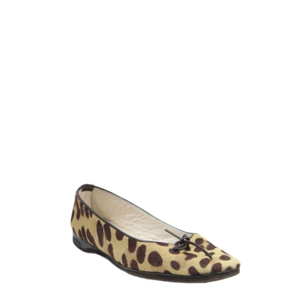Emma Hope Womens Animal Print Slide On Ballet Flats Beige Brown Size 35.5 5.5